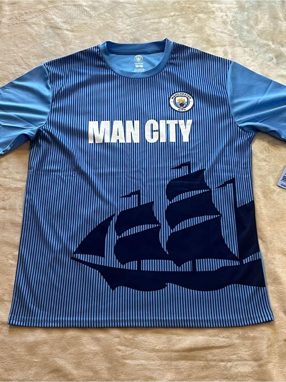 Men’s Light Blue Manchester City Soccer Jersey Size Large NWT